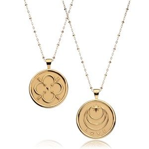 Jane Win Love JW Original Pendant Coin Necklace